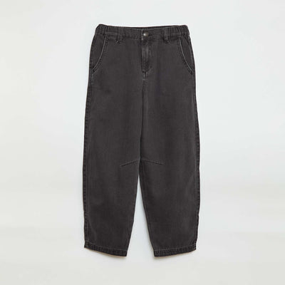 Balloon Leg Denim Jeans BLACK
