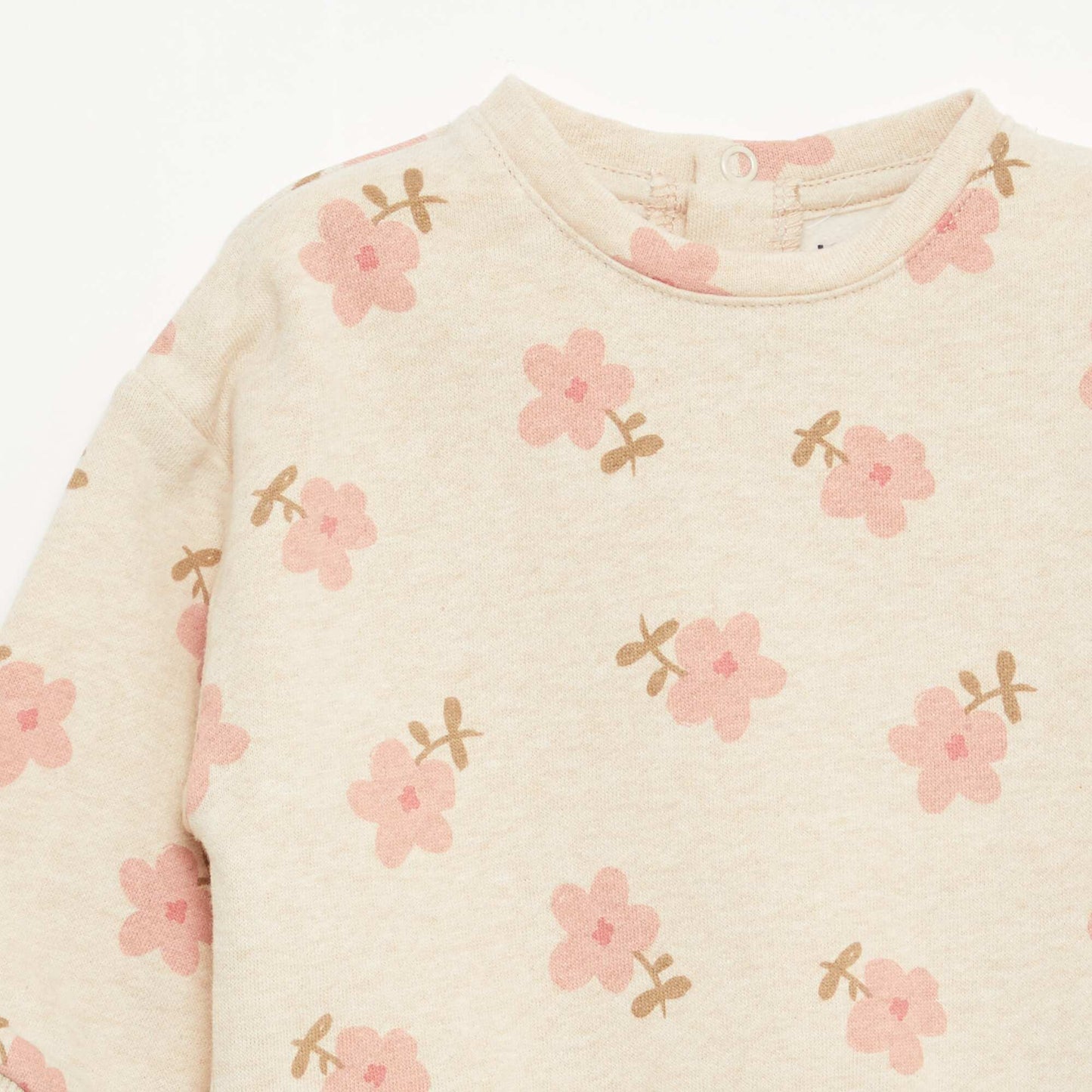 Patterned Fleece Sweatshirt BEIGE