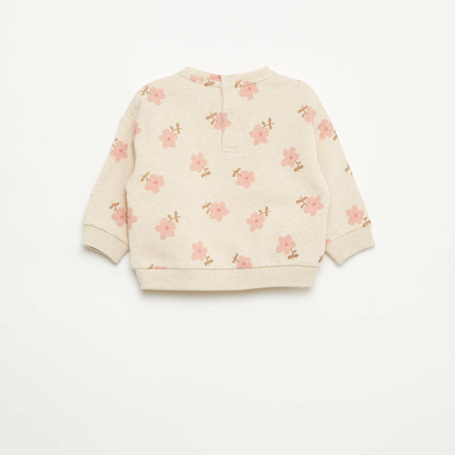 Patterned Fleece Sweatshirt BEIGE