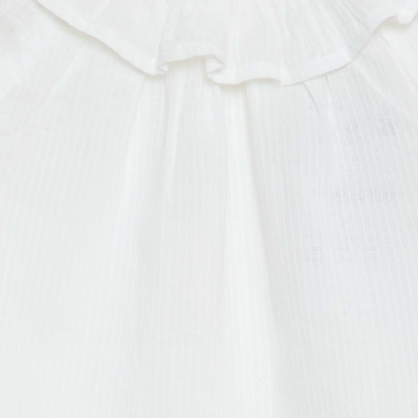 Dobby Blouse with Buttoned Back Opening WHITE