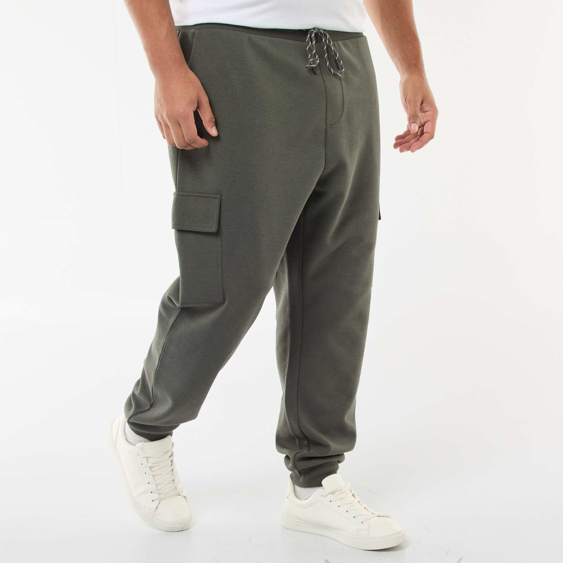 Tapered-Leg Cotton Pants KHAKI