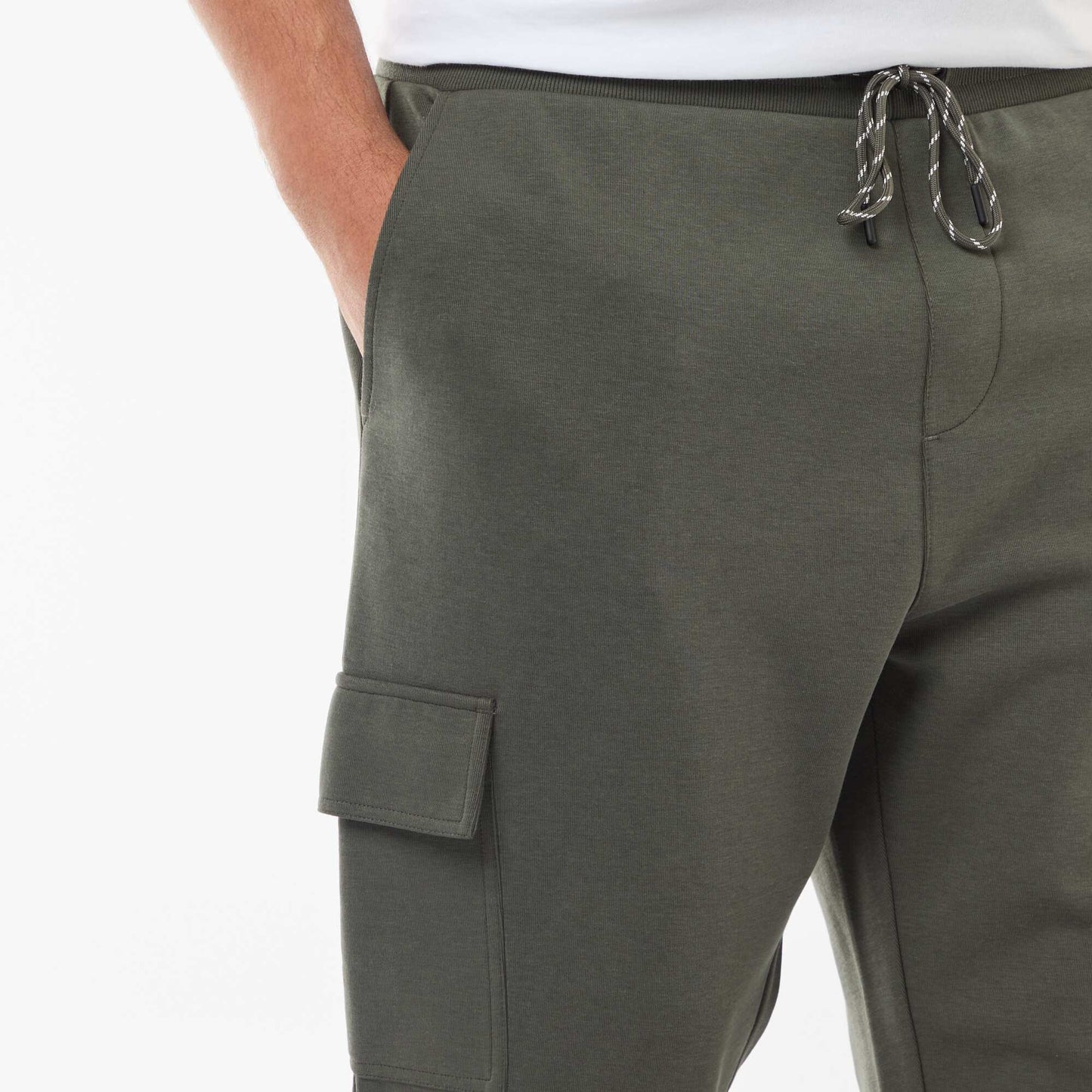 Tapered-Leg Cotton Pants KHAKI