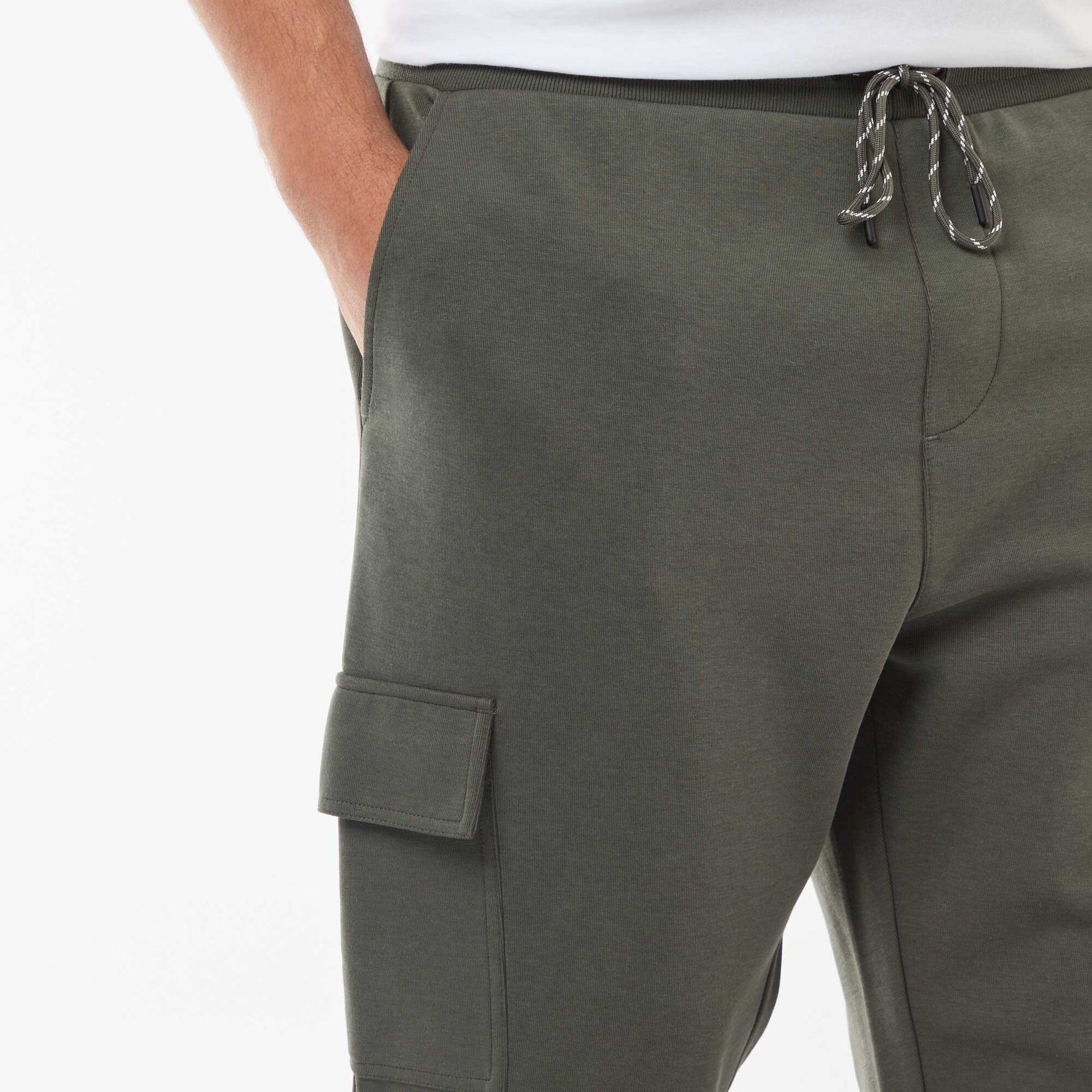 Tapered-Leg Cotton Pants KHAKI