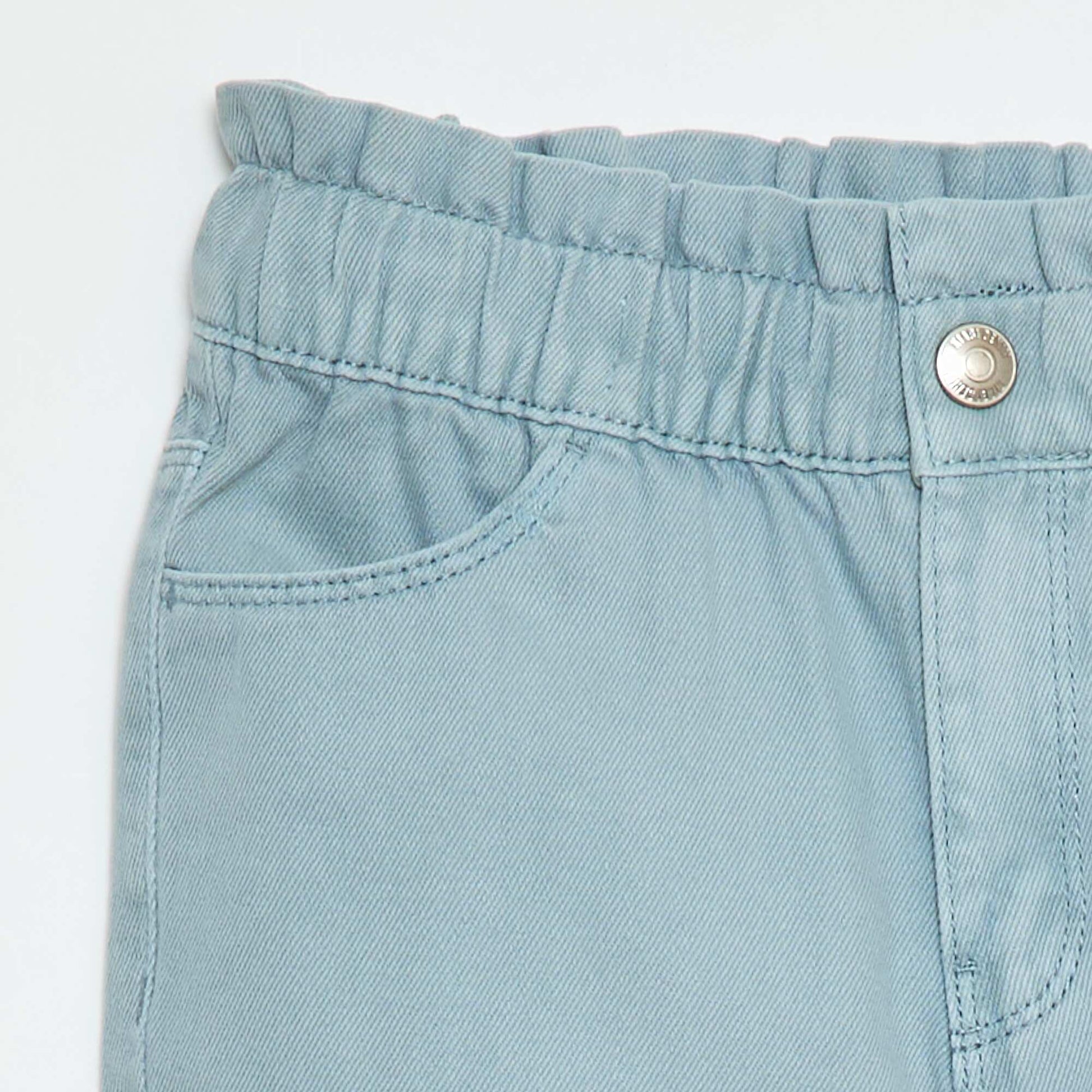 Mom Fit Denim Pants with Print BLUE