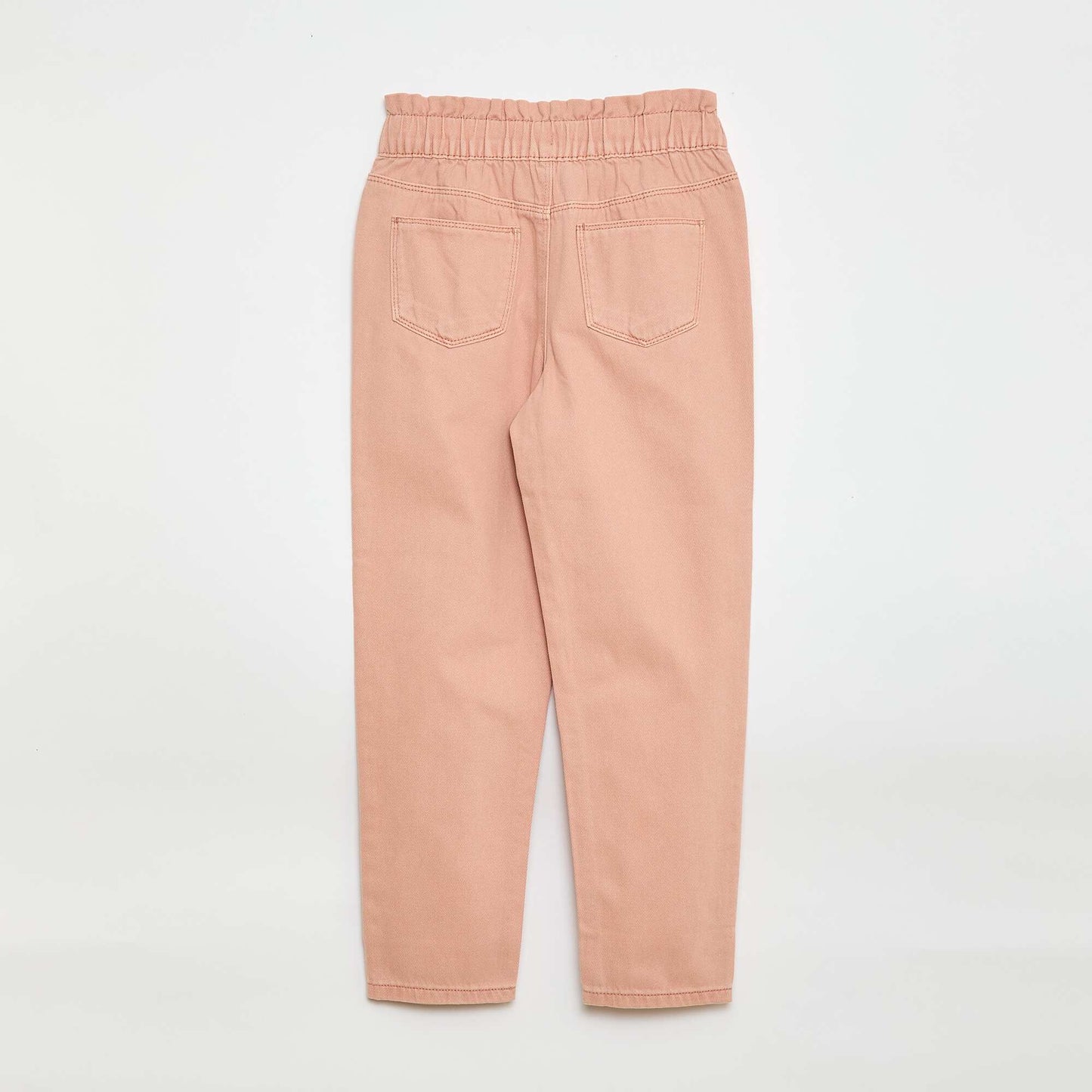 Patterned Mom Fit Denim Trousers PINK