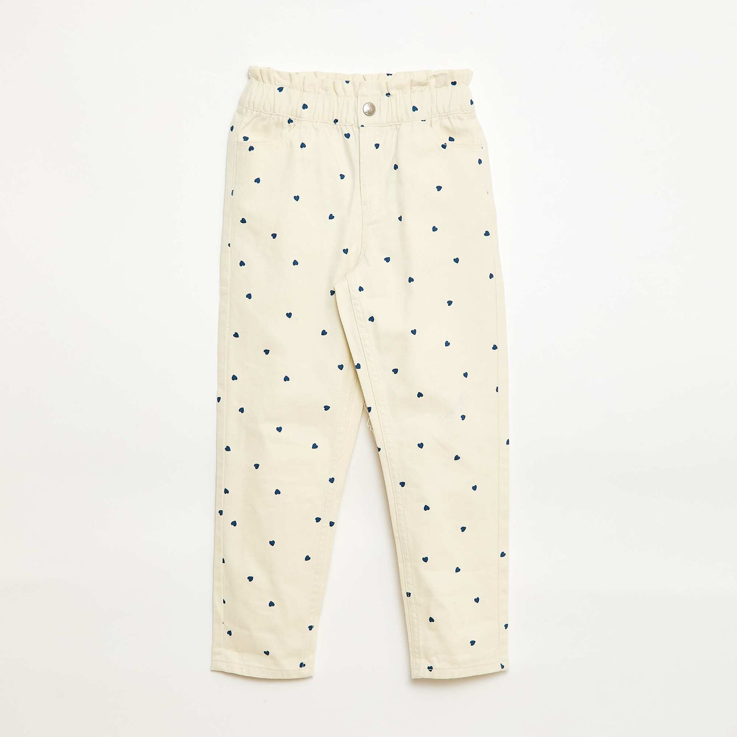 Mom Fit Denim Pants with Print WHITE