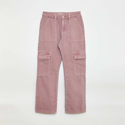 Multi-Pocket Denim Trousers PURPLE
