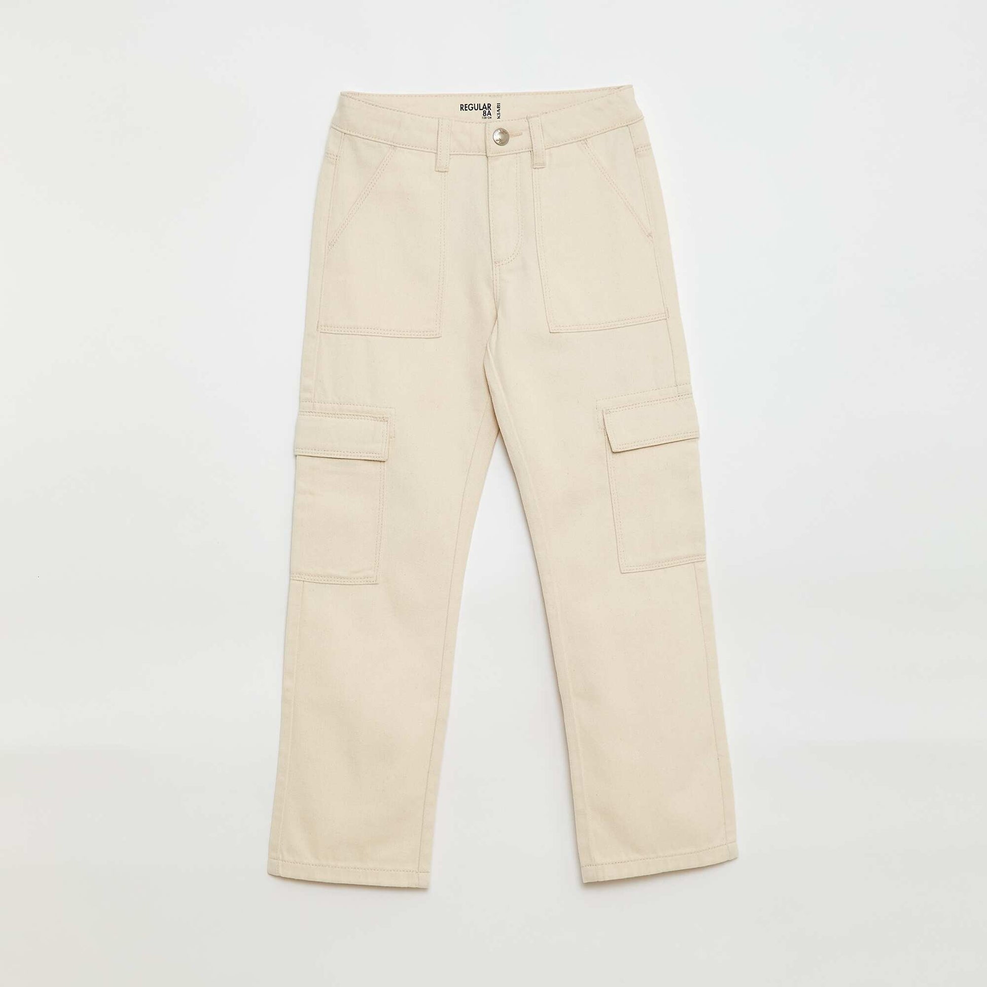 Multi-Pocket Denim Trousers WHITE