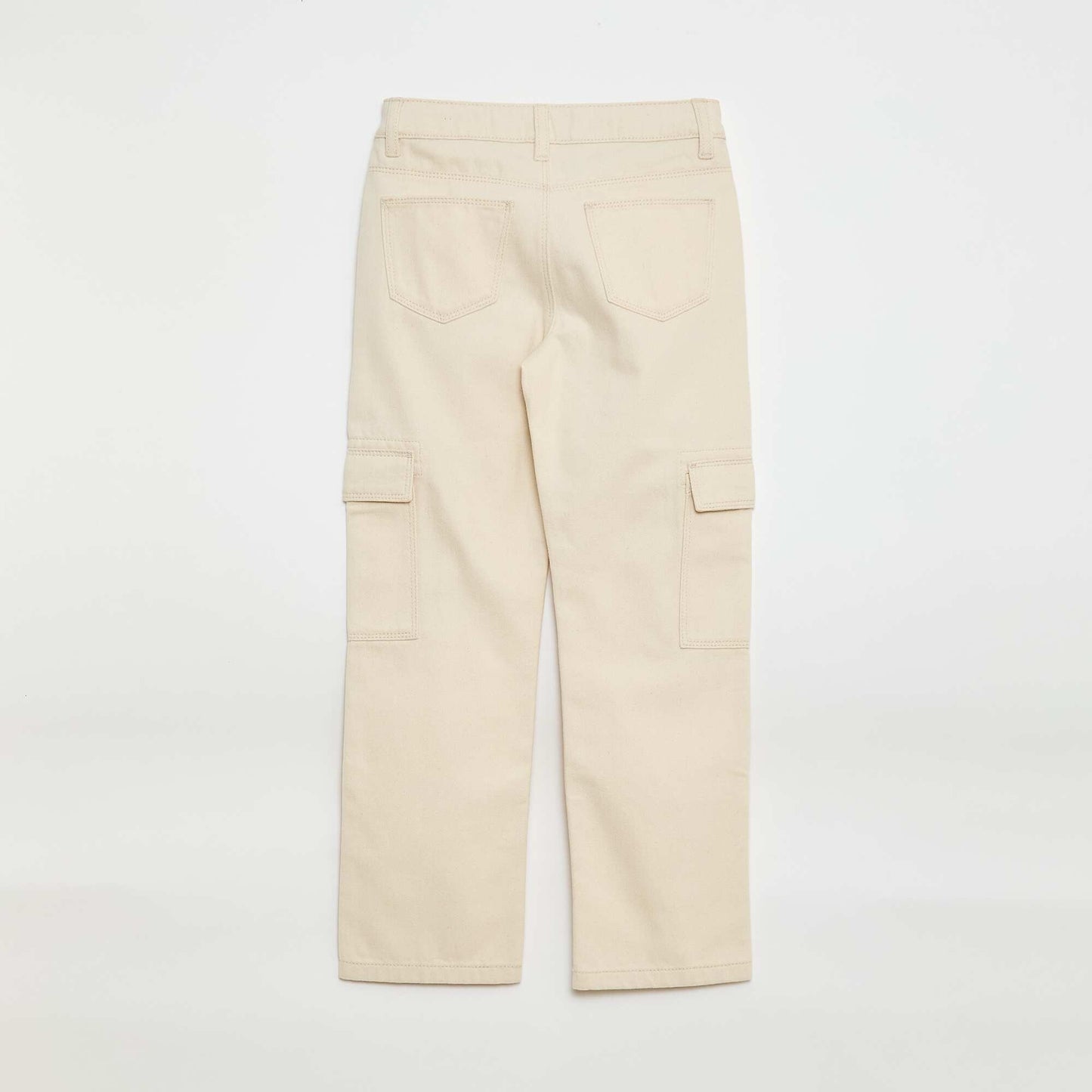 Multi-Pocket Denim Trousers WHITE