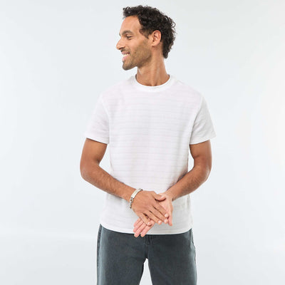 Waffle Knit Short-Sleeve T-Shirt WHITE