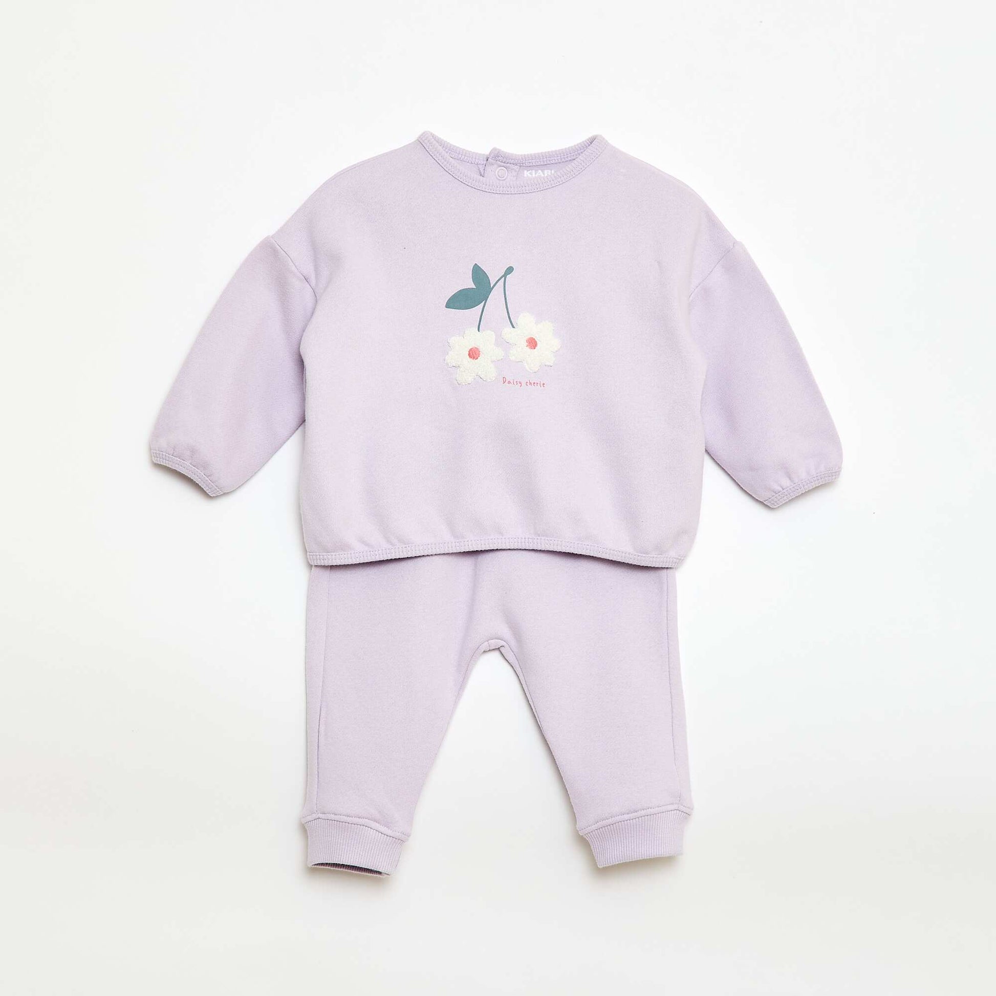 Sweatshirt and Fancy Joggers Set PURPLE