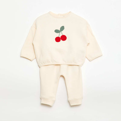 Sweatshirt and patterned jogging set WHITE