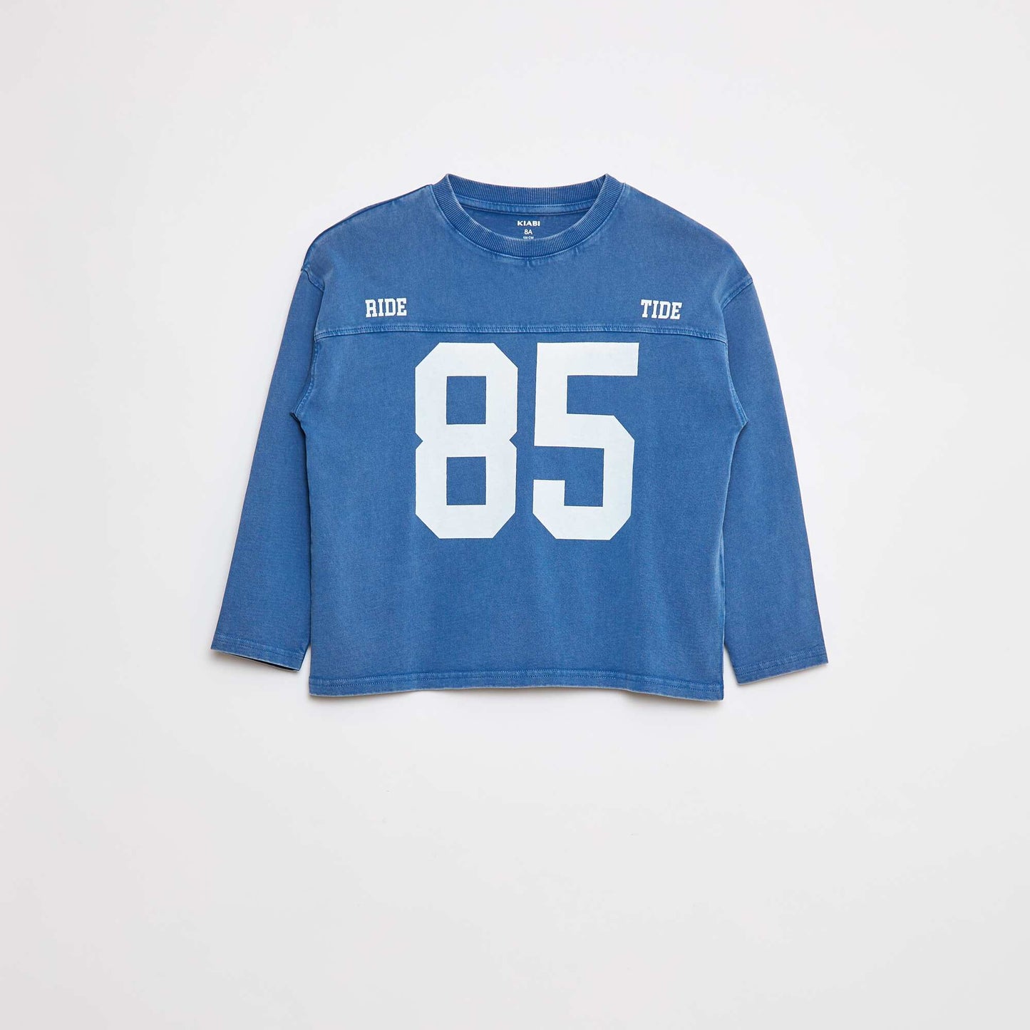 Long-sleeved American sport-style T-shirt BLUE
