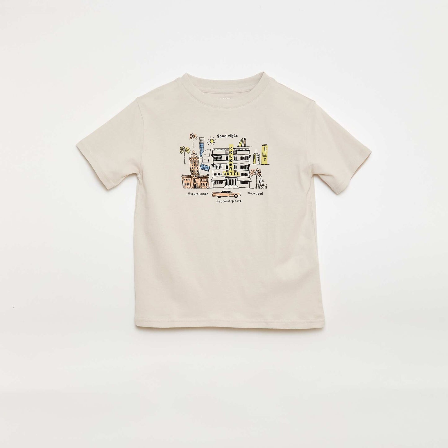 Printed Short-Sleeve T-Shirt BEIGE