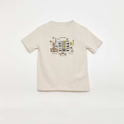 Printed Short-Sleeve T-Shirt BEIGE