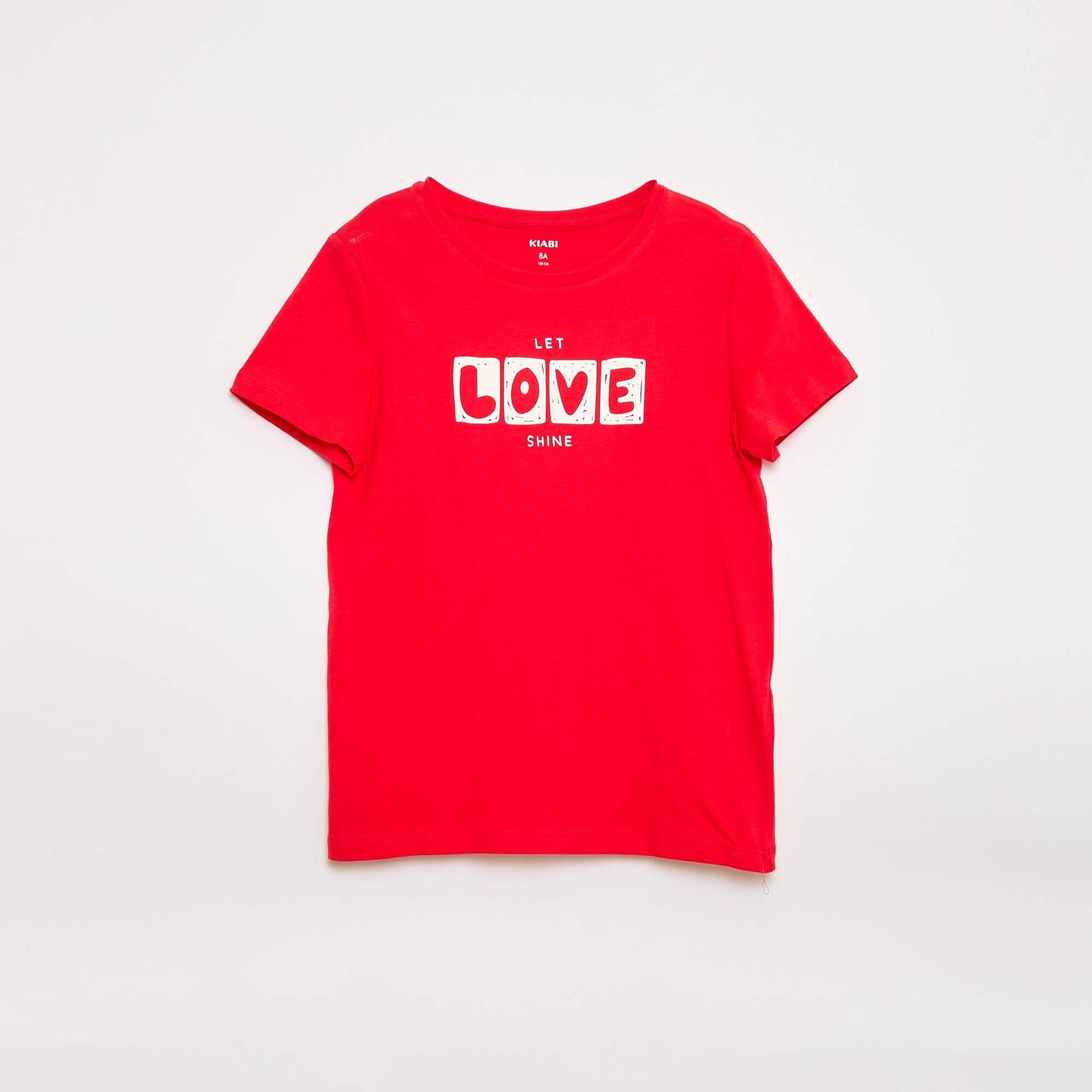 Short-Sleeved Printed Message T-Shirt RED