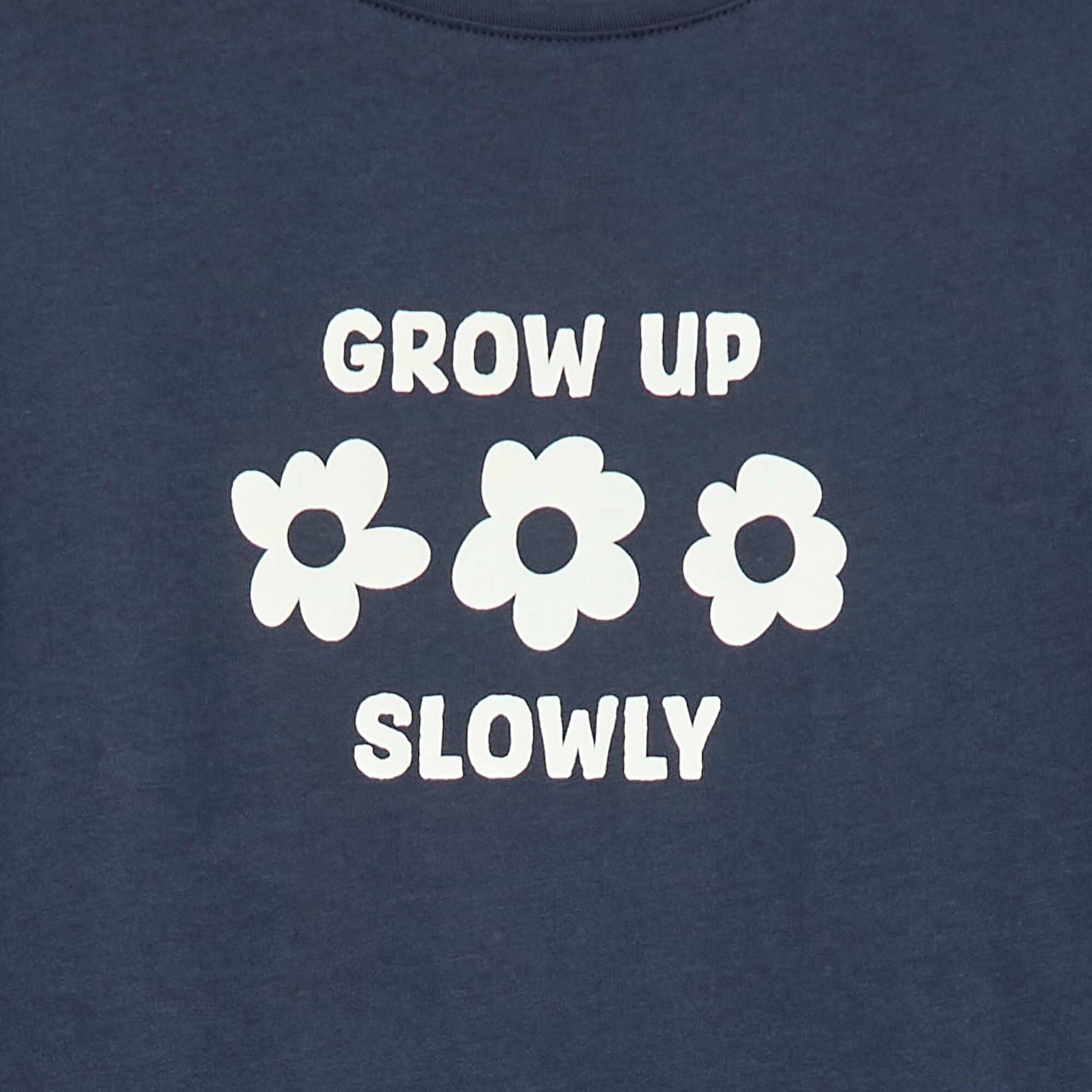 Short-Sleeved Printed Message T-Shirt BLUE