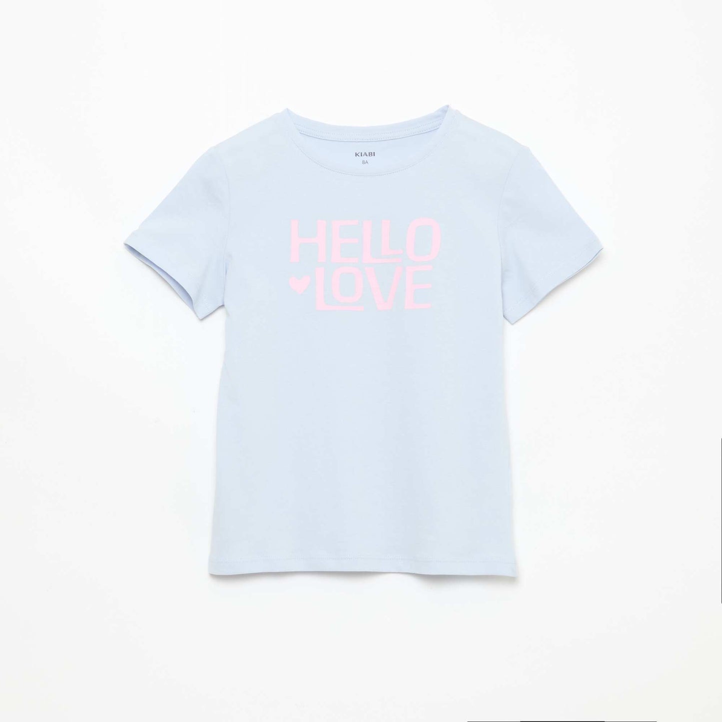Message print short-sleeved T-shirt BLUE
