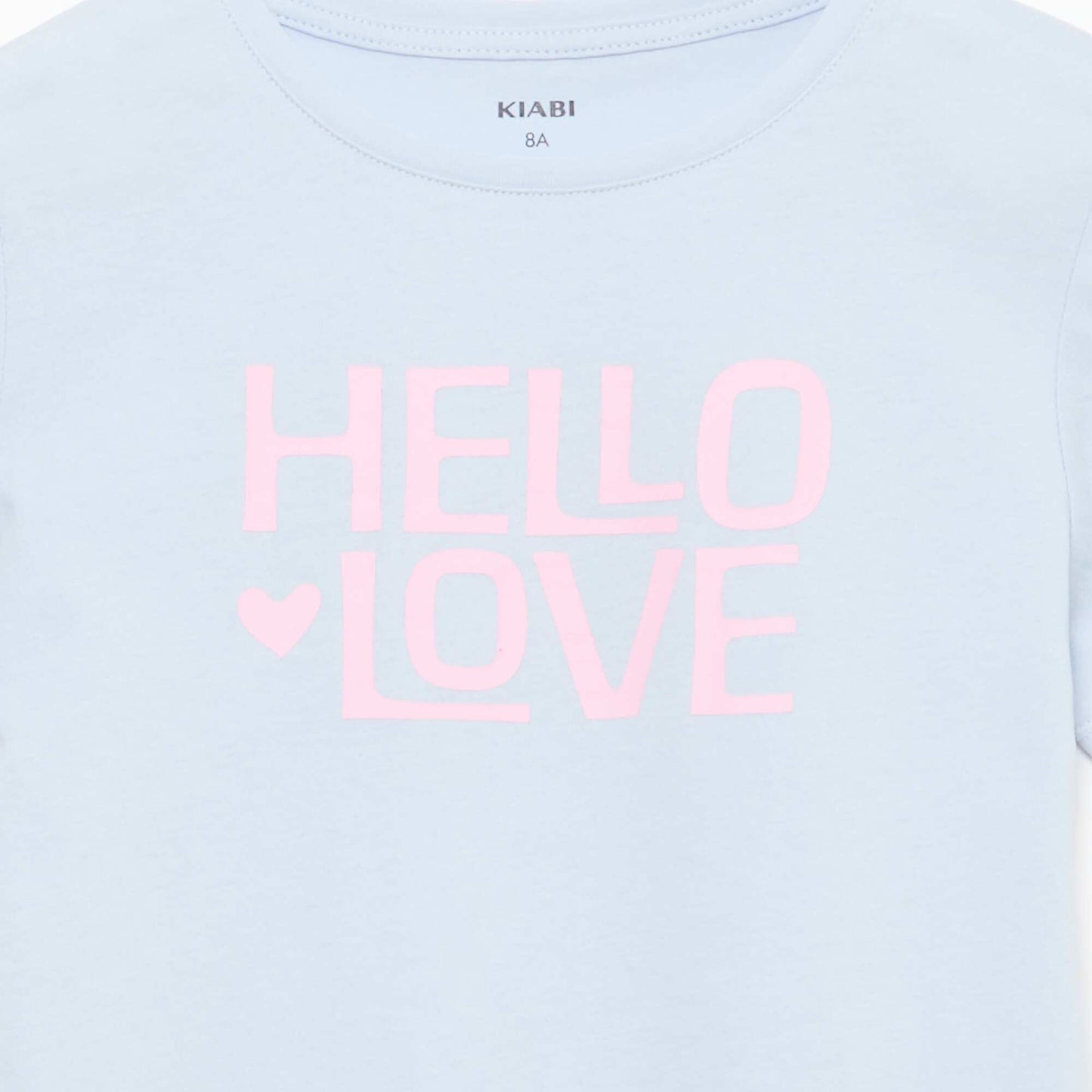 Message print short-sleeved T-shirt BLUE