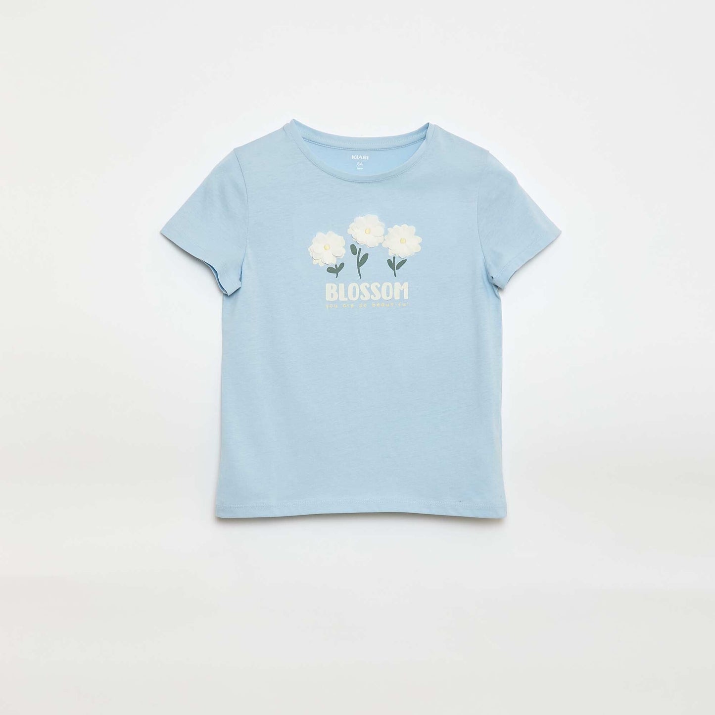Short-sleeved T-shirt with sequin design BLUE