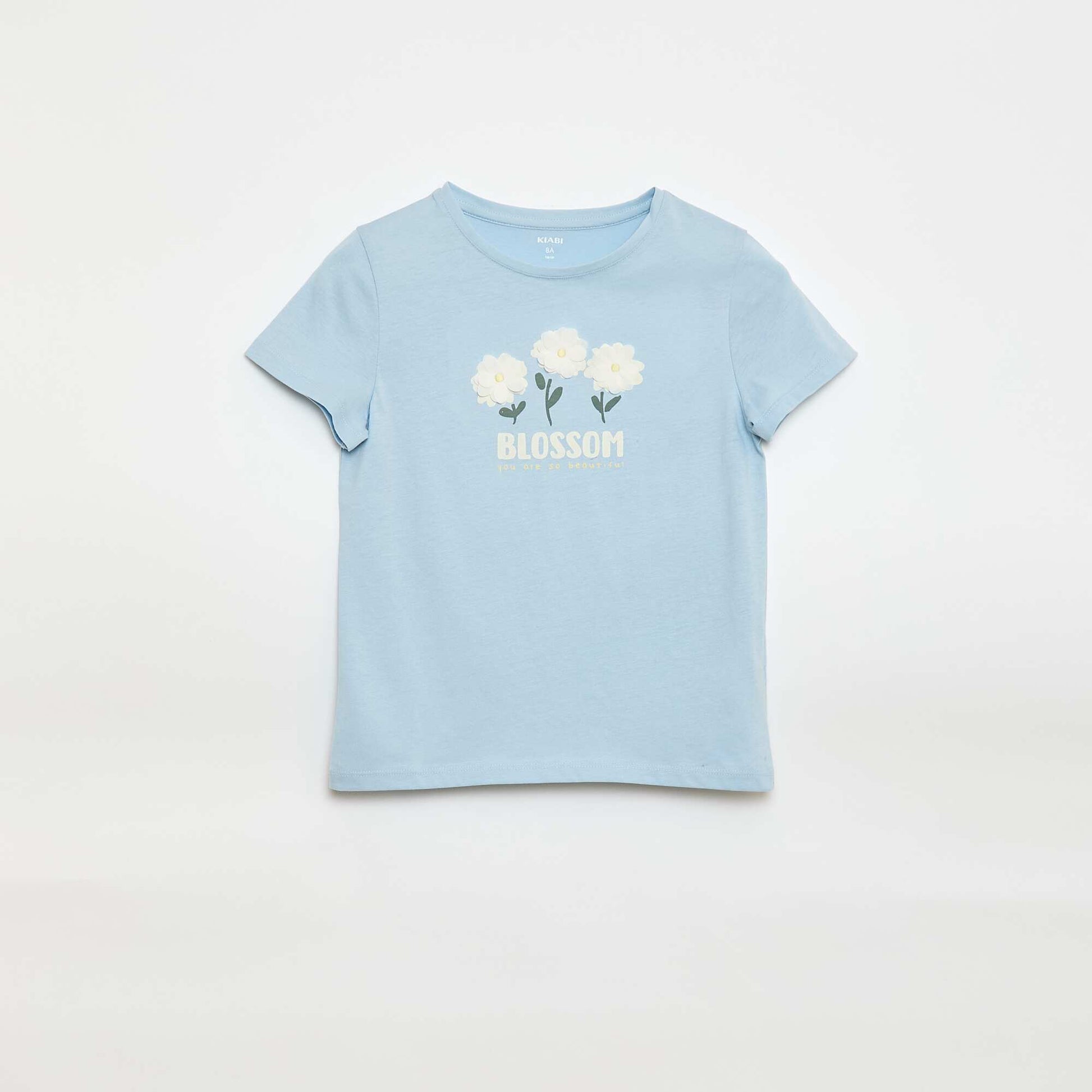 Short-sleeved T-shirt with sequin design BLUE