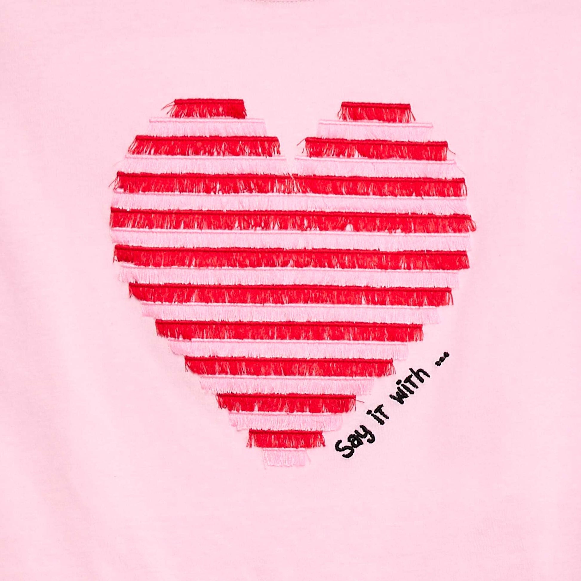 Short-sleeved T-shirt with sequin design PINK