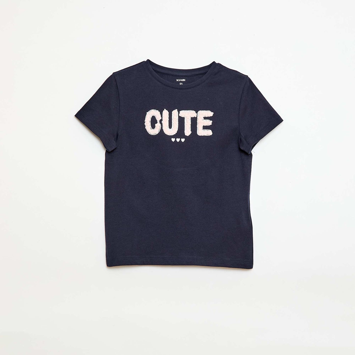 Short-sleeved T-shirt with sequin design BLUE