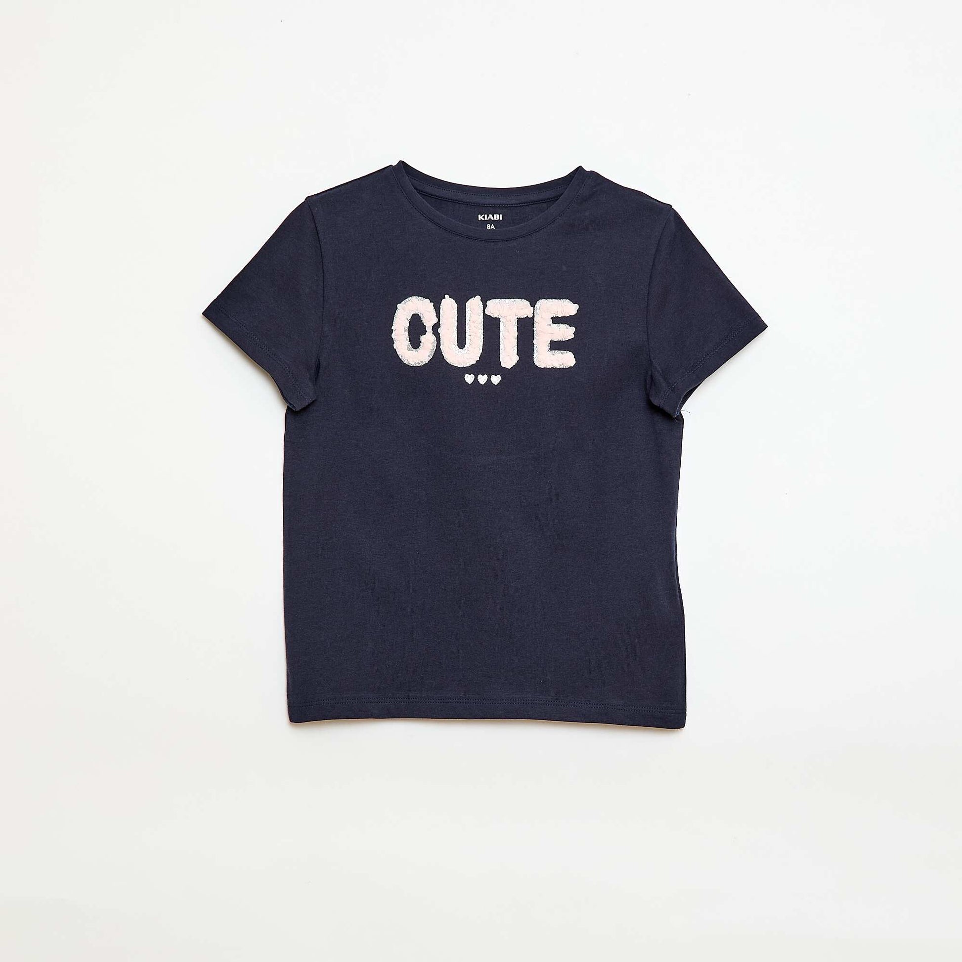 Short-sleeved T-shirt with sequin design BLUE
