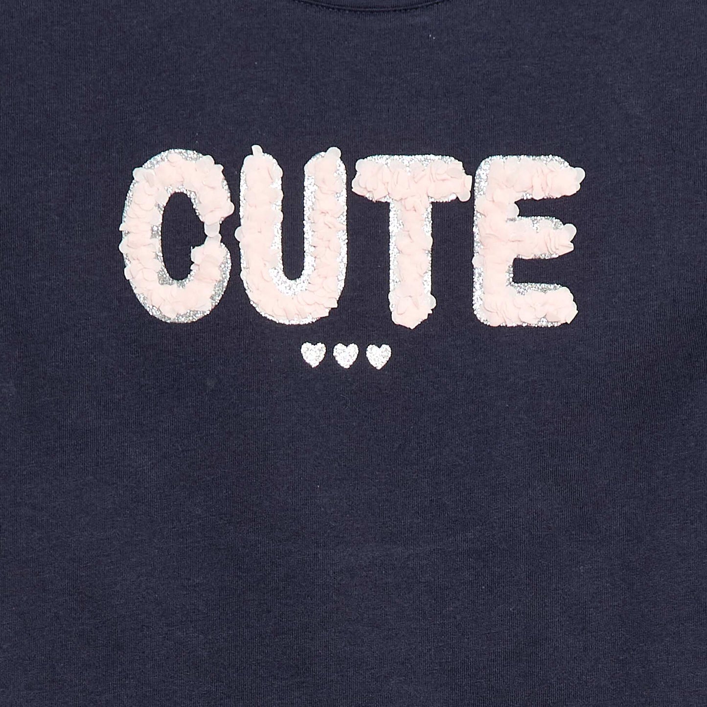 Short-sleeved T-shirt with sequin design BLUE