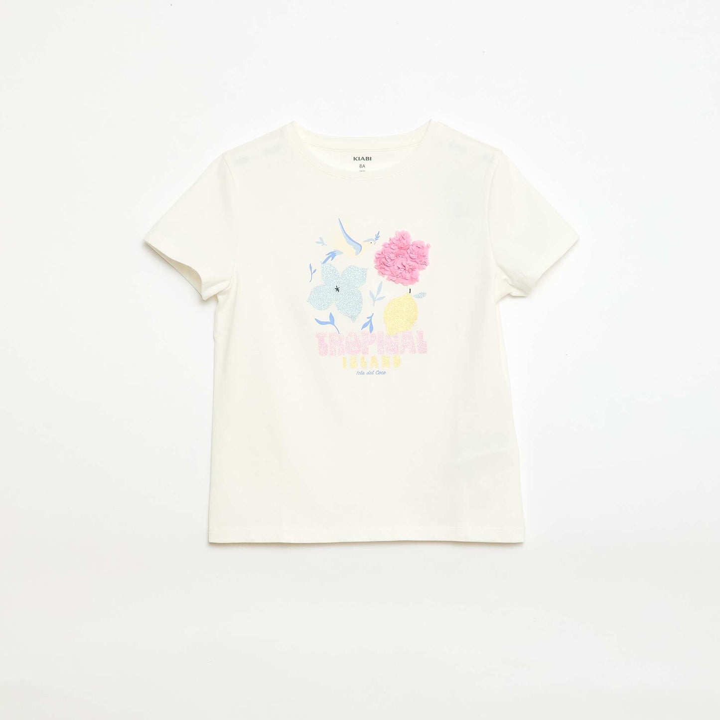 Short-sleeved T-shirt with sequin design WHITE