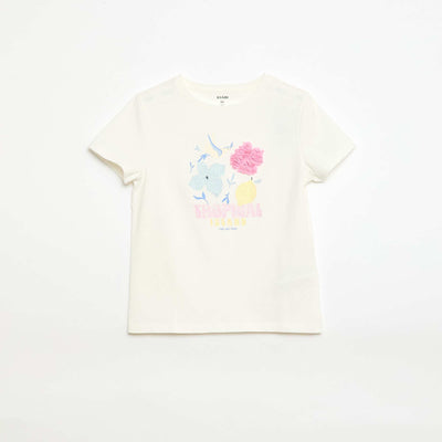 Short-sleeved T-shirt with sequin design WHITE