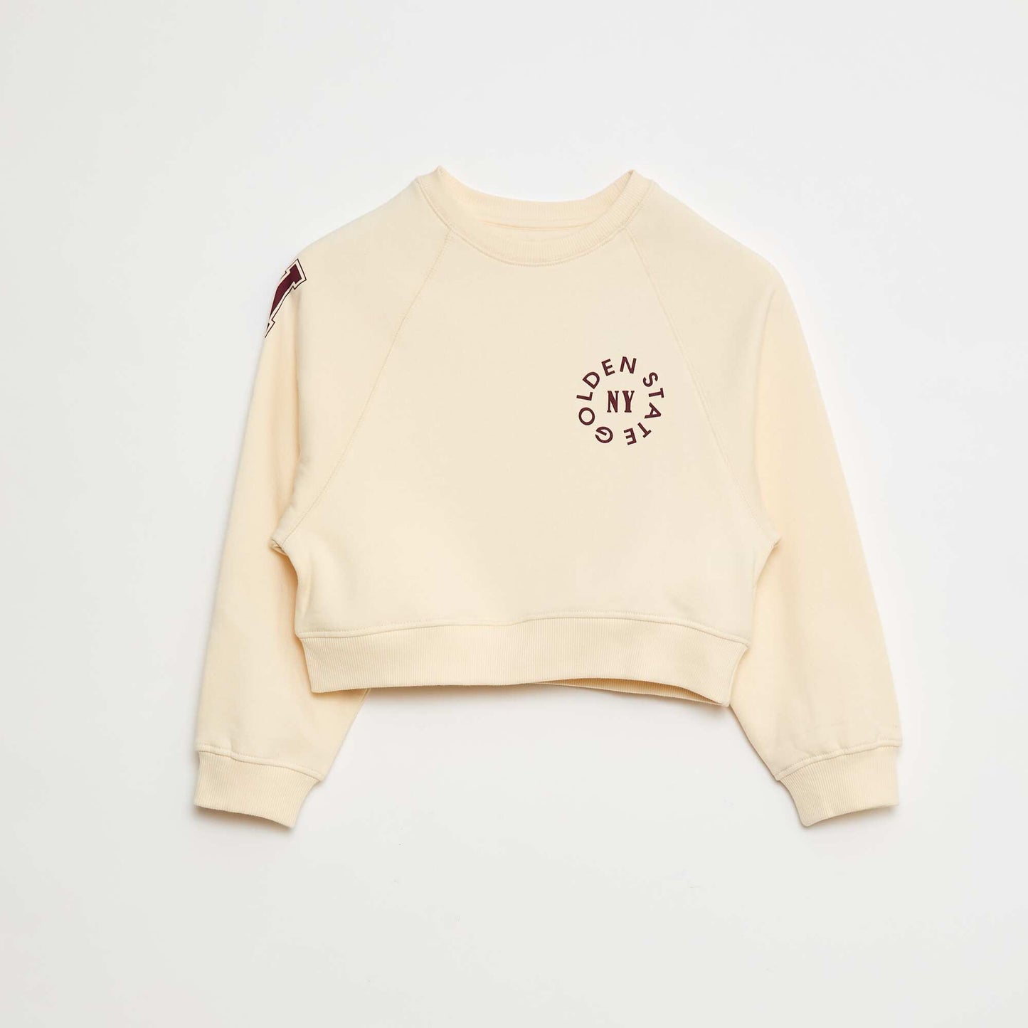 Printed sweatshirt fabric sweater WHITE