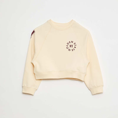 Printed sweatshirt fabric sweater WHITE