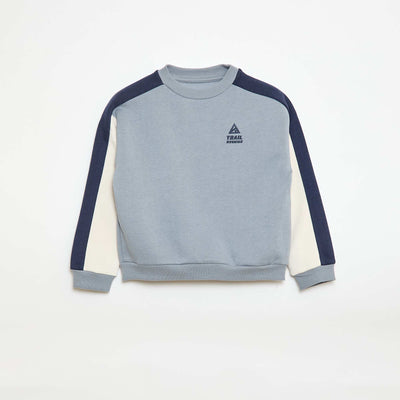 Color Block Crew Neck Sweatshirt BLUE