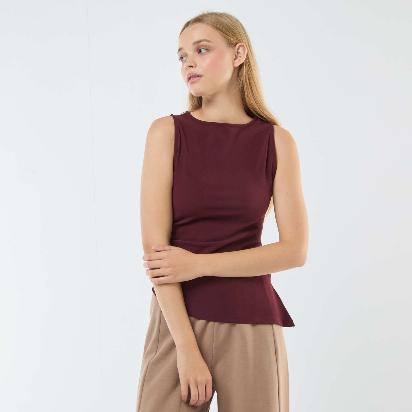 Asymmetric vest top RED