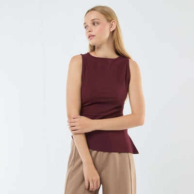 Asymmetric vest top RED