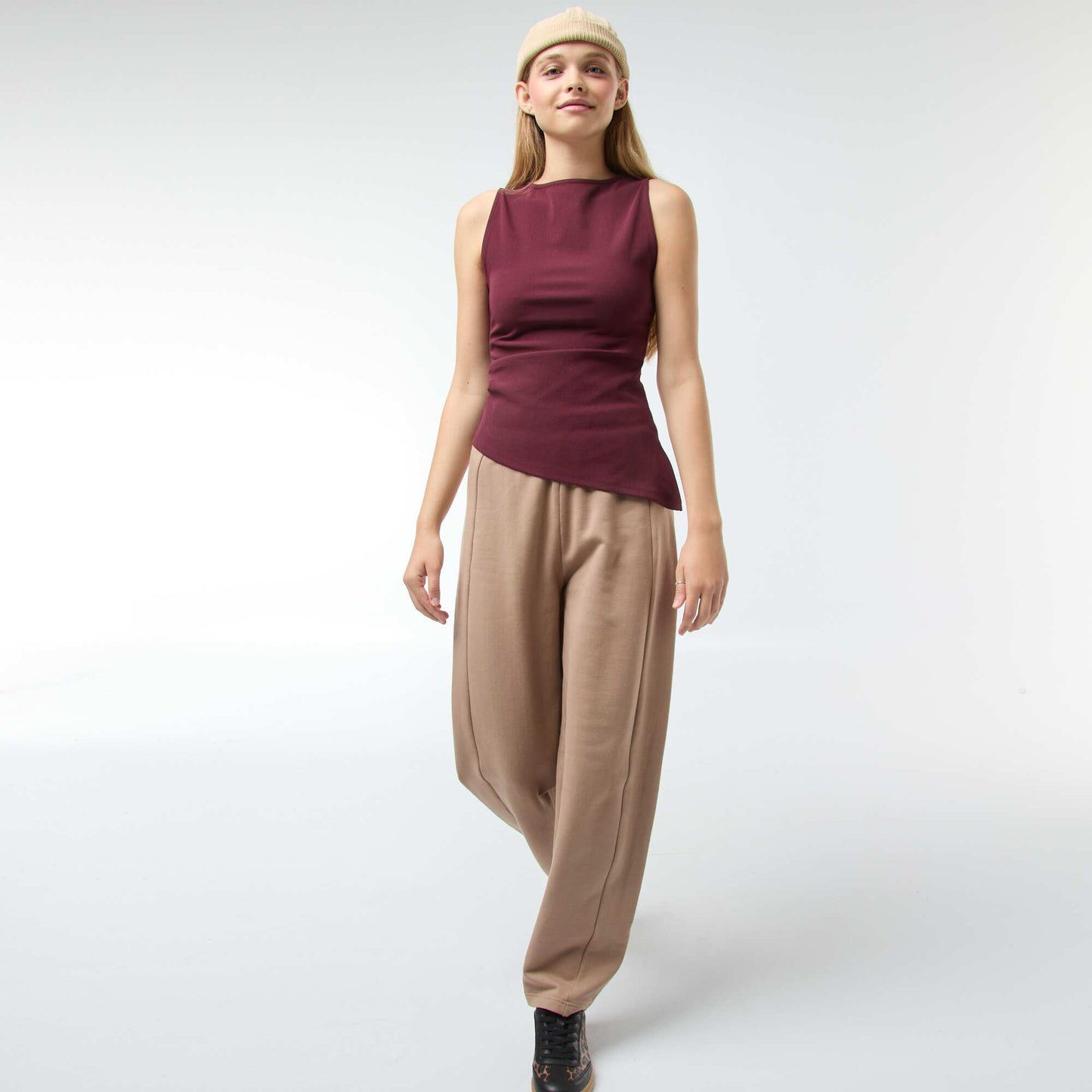 Asymmetric vest top RED