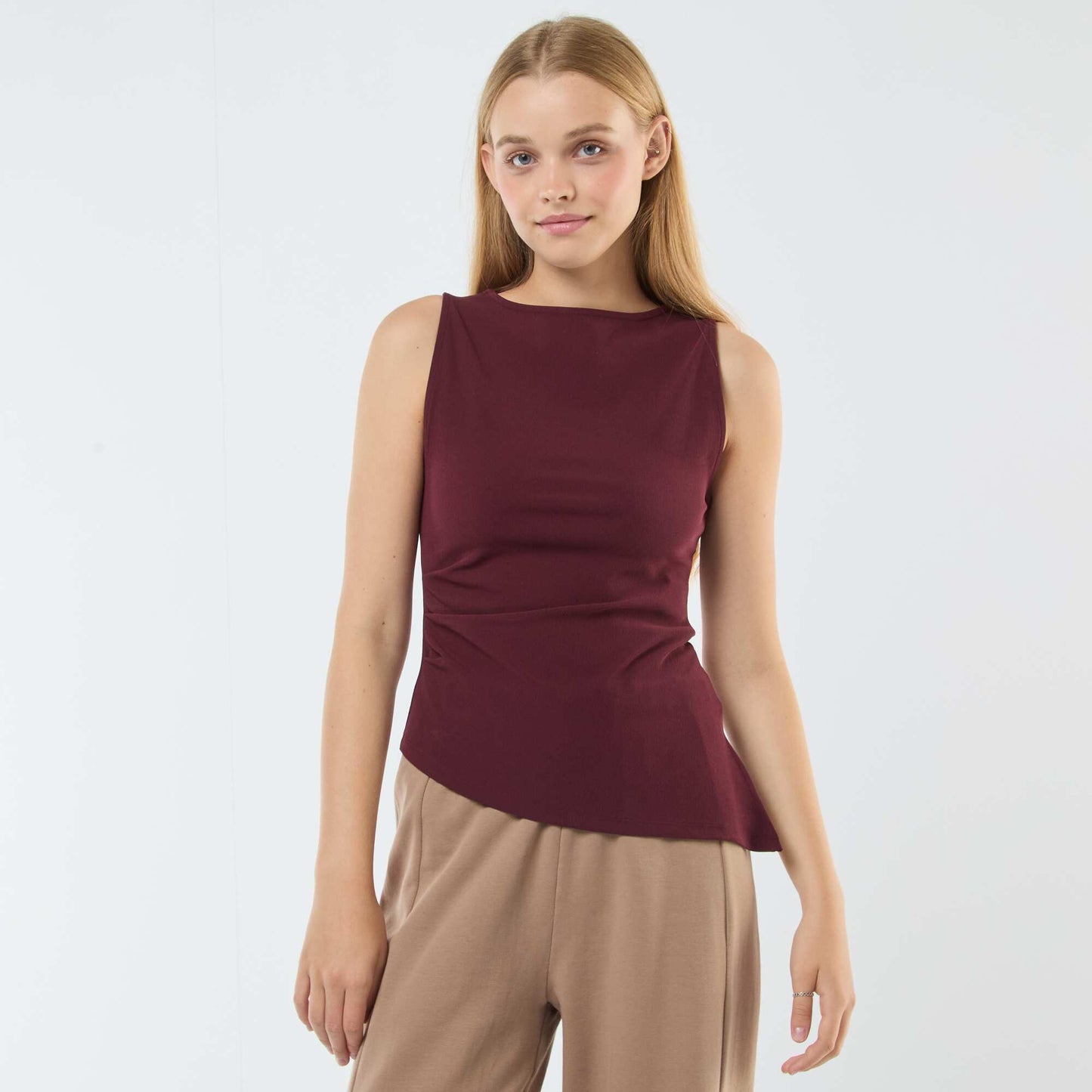 Asymmetric vest top RED