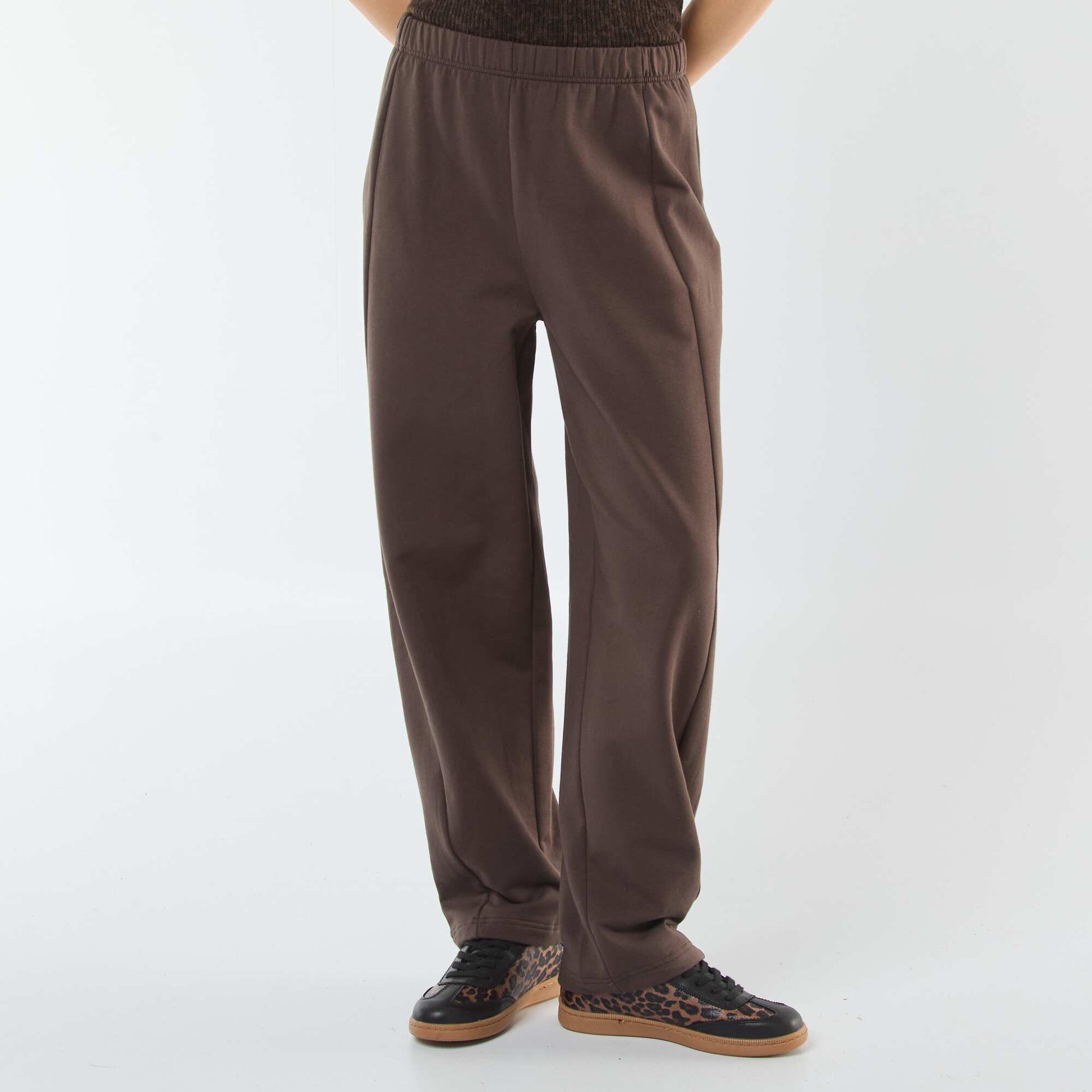 Barrel-style joggers BROWN