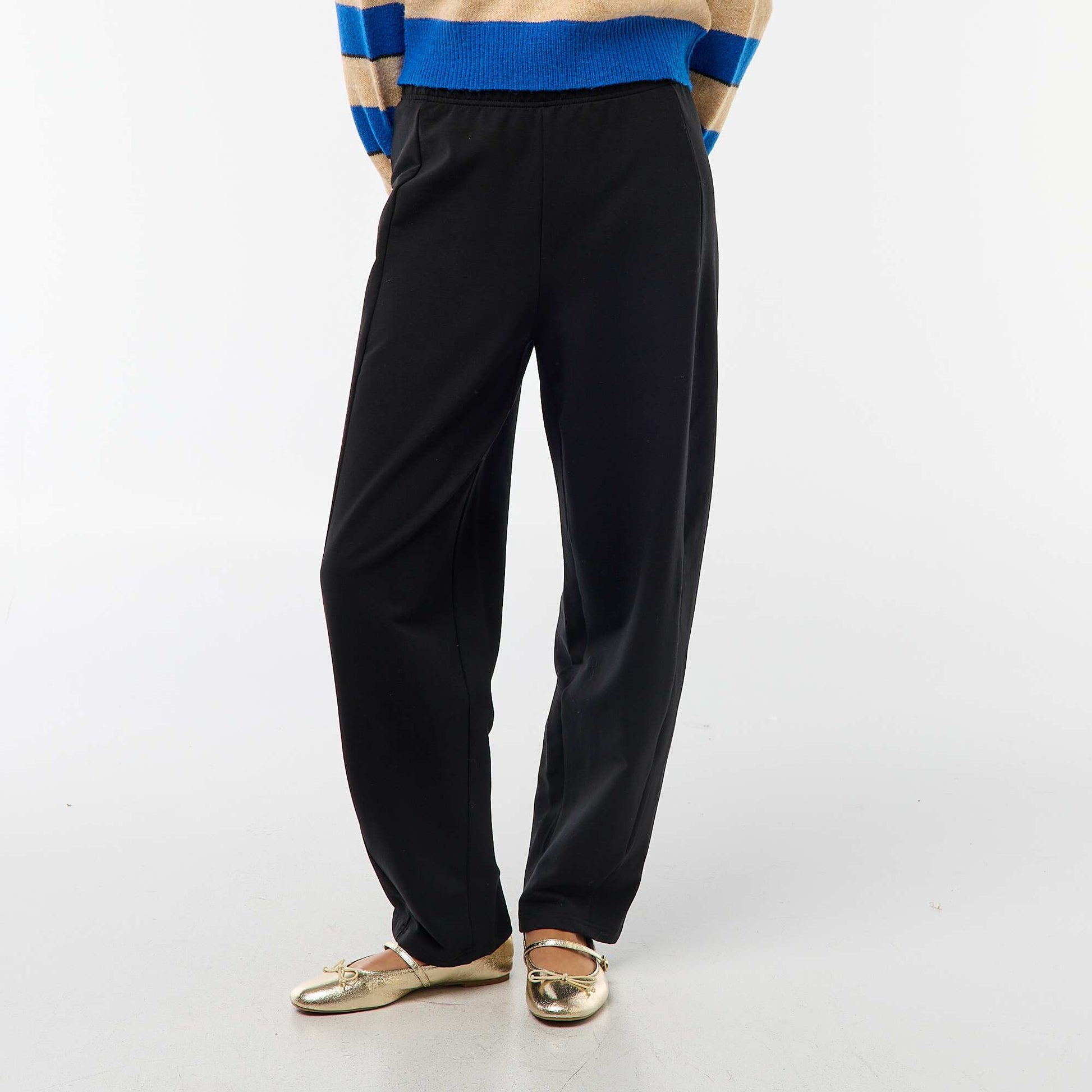 Barrel-style joggers BLACK