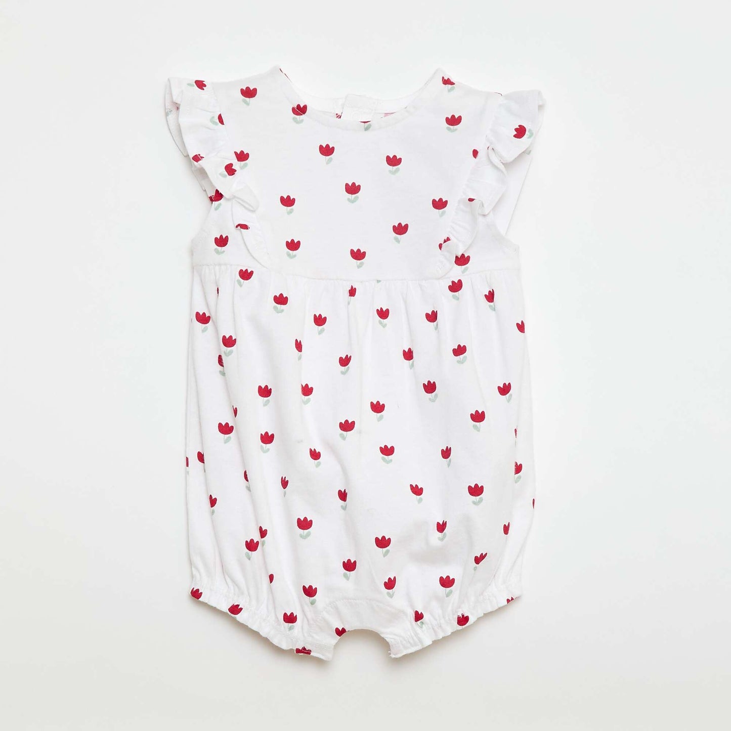 Printed Cotton Romper WHITE