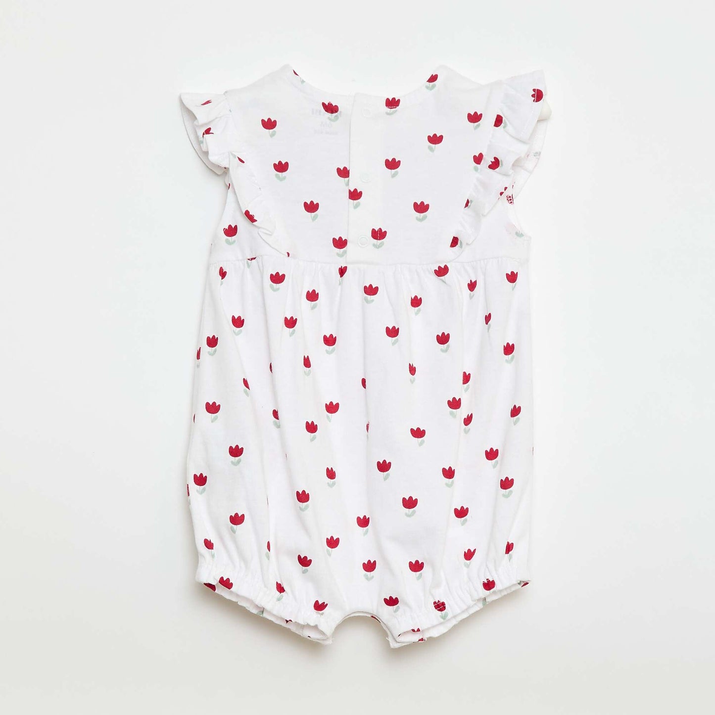 Printed Cotton Romper WHITE