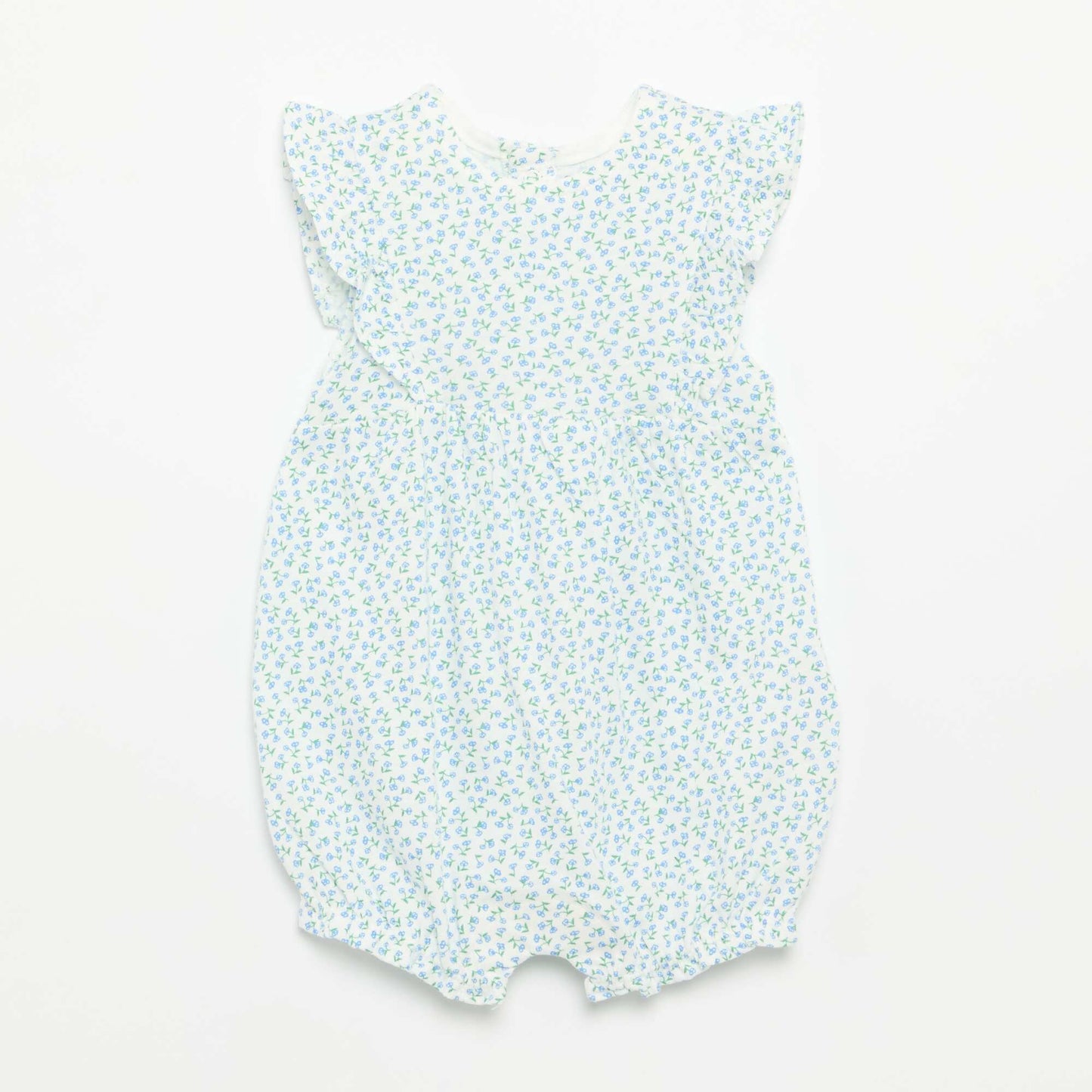 Printed Cotton Romper BLUE