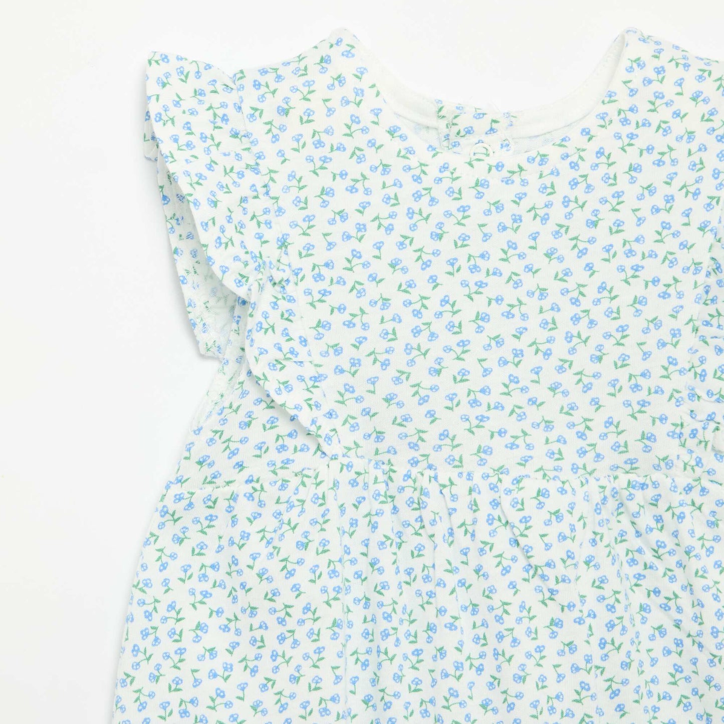 Printed Cotton Romper BLUE