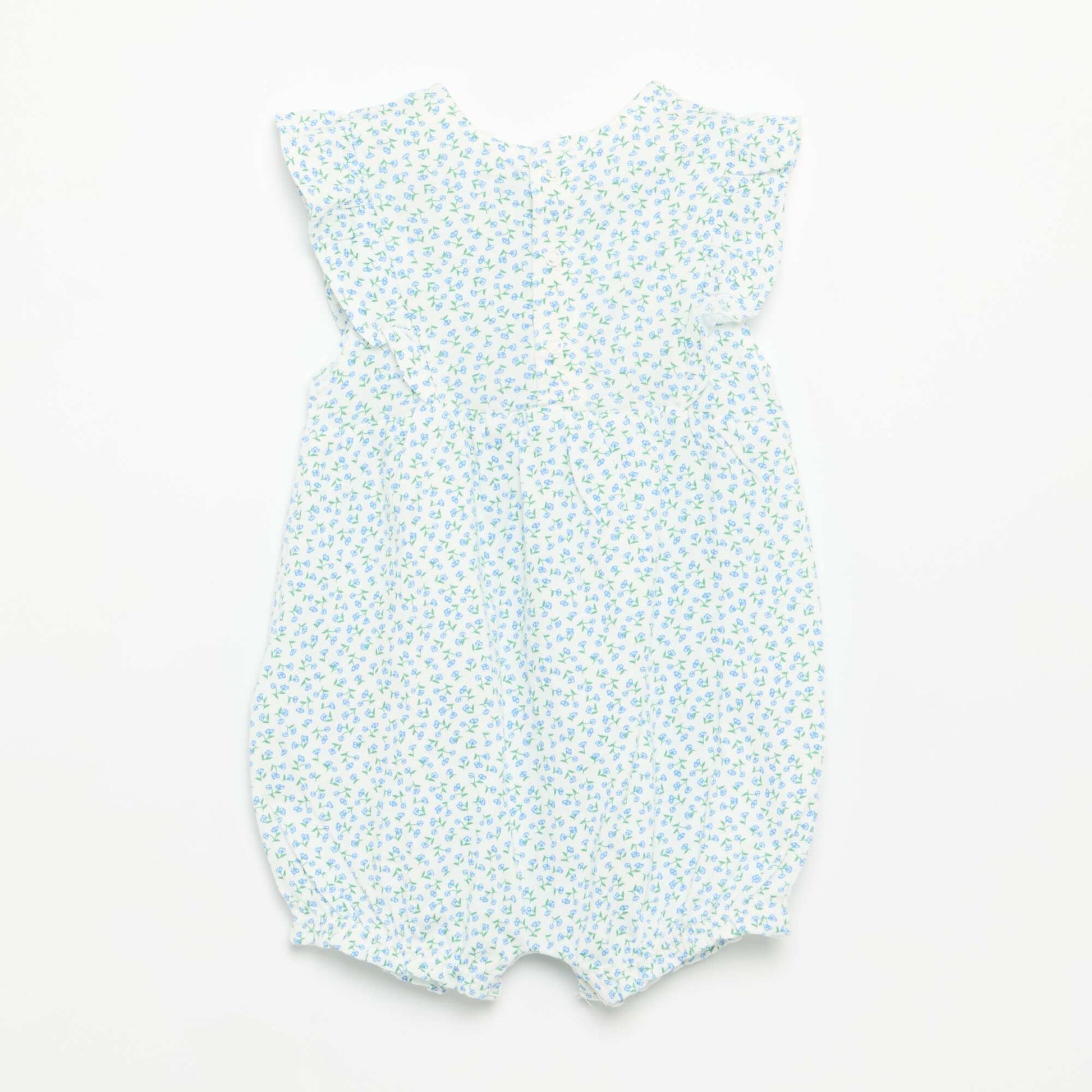 Printed Cotton Romper BLUE