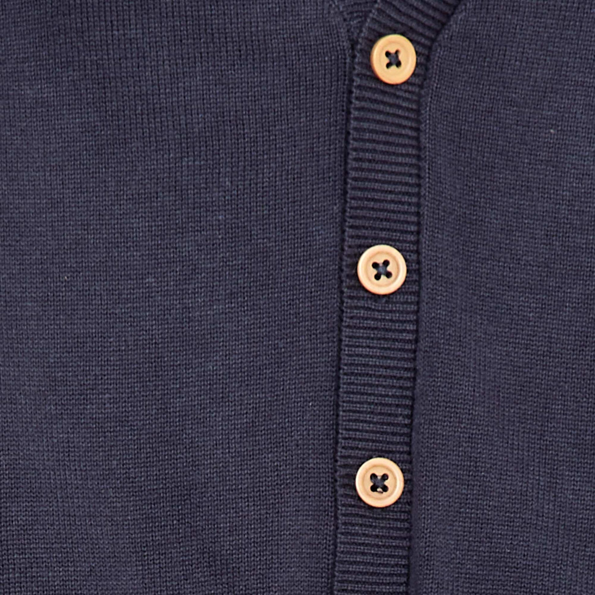 Fine knit V-neck cardigan BLUE