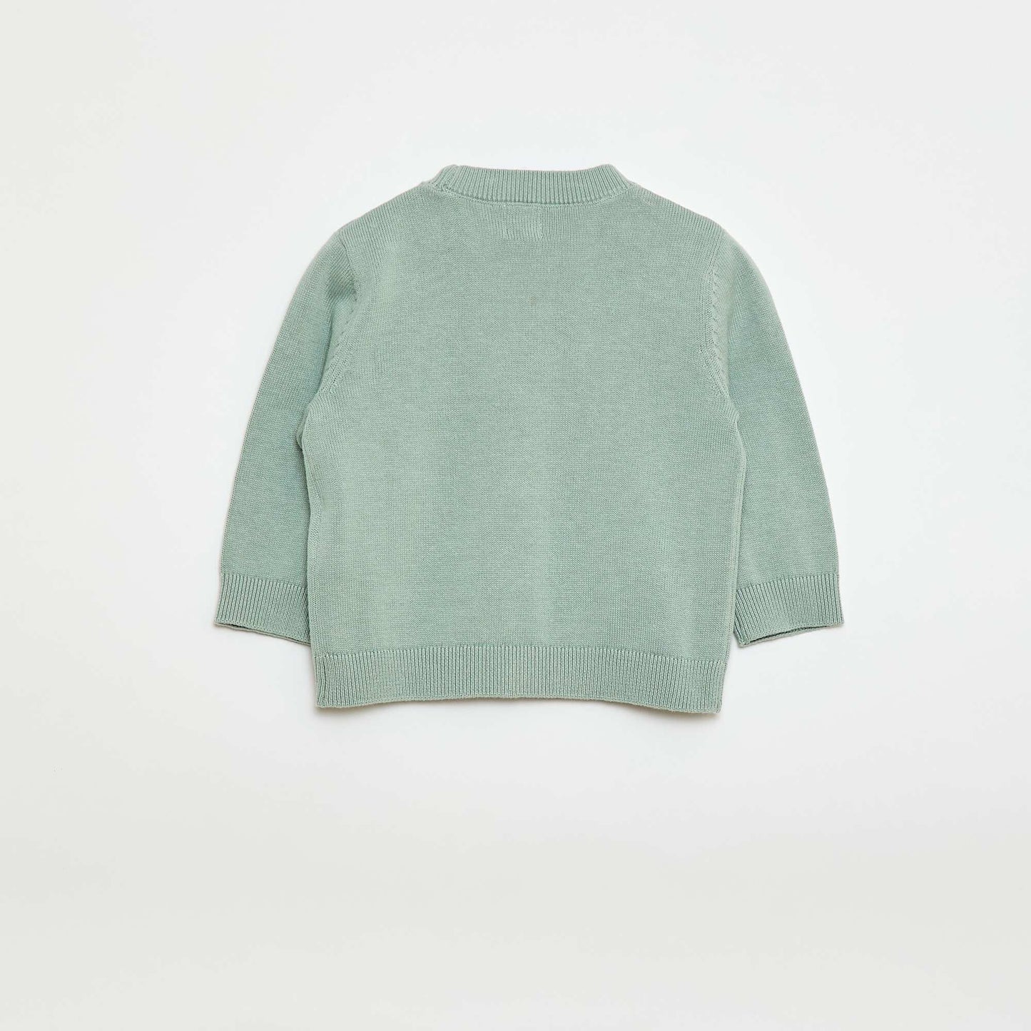 Fine knit V-neck cardigan GREEN