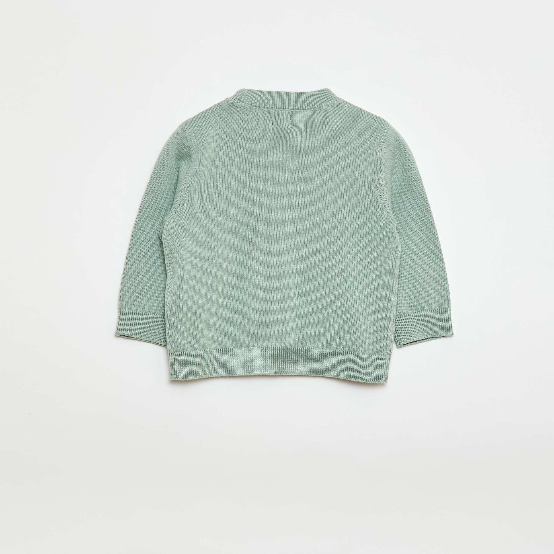 Fine knit V-neck cardigan GREEN