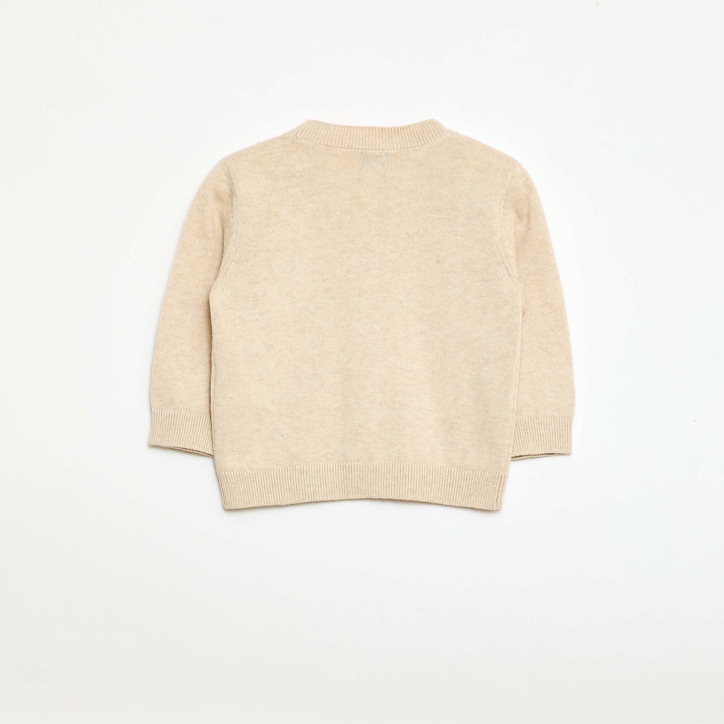 Fine knit V-neck cardigan BEIGE