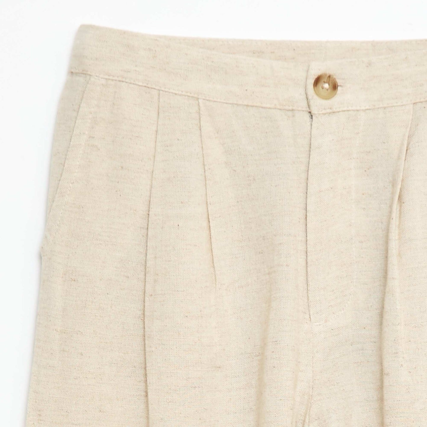 Wide-Leg Linen-Blend Trousers WHITE